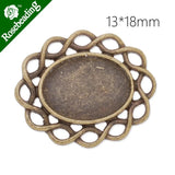 13x18mm Oval Charm Tray Antique Bronze Plated 20pcs