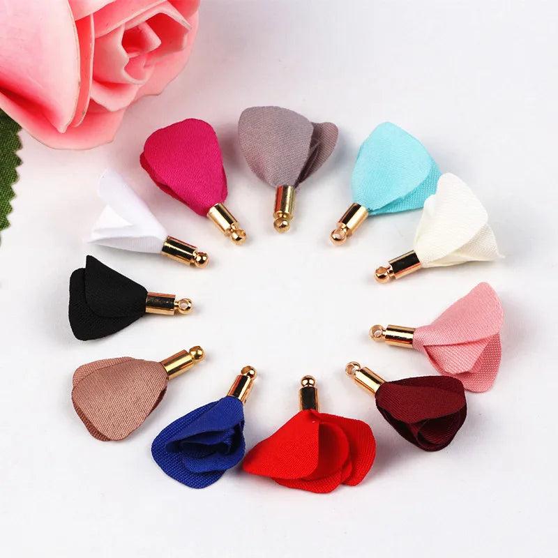 50 Flower Tassel Mini Tassels for DIY Jewelry Making