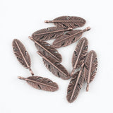 30pcs Zinc Alloy Pitted Oval Leaf Metal Pendants for DIY Craft Accessories