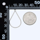 10pcs Silver Teardrop Pendants 30x17mm, Geometric Charms, Wired Drop Hoops