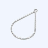 10pcs Silver Teardrop Pendants 30x17mm, Geometric Charms, Wired Drop Hoops