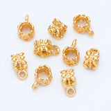 10pcs Bail Beads Holder Spacer Loop Tube Bails Cord Slider Spacer Ring