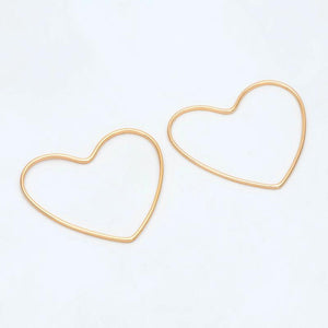 10pcs Heart Link Charms 18K Plated Brass 28x32mm DIY Jewelry Making (GB-2931)