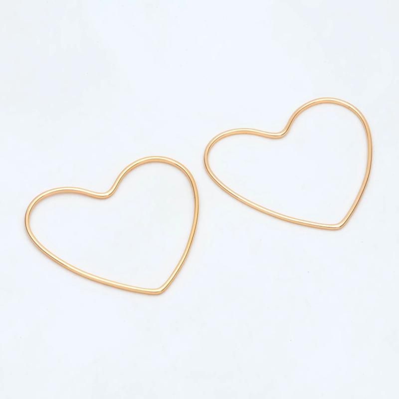 10pcs Heart Link Charms 18K Plated Brass 28x32mm DIY Jewelry Making (GB-2931)