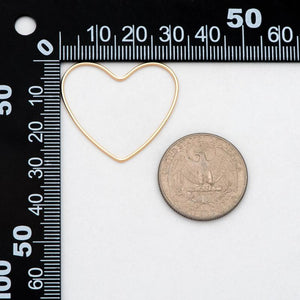 10pcs Heart Link Charms 18K Plated Brass 28x32mm DIY Jewelry Making (GB-2931)