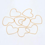 10pcs Heart Link Charms 18K Plated Brass 28x32mm DIY Jewelry Making (GB-2931)