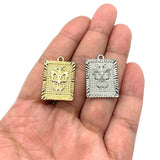 10Pcs Butterfly Square Charm Engraved Insect Pendants DIY Accessory