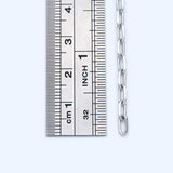 Rhodium Plated Brass Cable Chain, Oval Link Size 2.7x6mm, 1 Meter