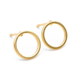 10pcs 18K Plated Brass Round Hoop Ear Posts, 10mm Circle Stud Earring