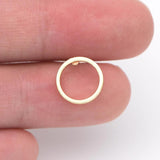 10pcs 18K Plated Brass Round Hoop Ear Posts, 10mm Circle Stud Earring