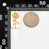 4pcs Sunflower Charm Rectangle Flower Pendants