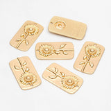4pcs Sunflower Charm Rectangle Flower Pendants