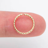 20pcs 12mm Round Open Ring, Real Plated Brass, Geometric Hoop Circle