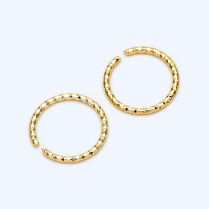 20pcs 12mm Round Open Ring, Real Plated Brass, Geometric Hoop Circle