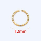 20pcs 12mm Round Open Ring, Real Plated Brass, Geometric Hoop Circle