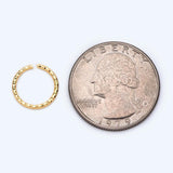 20pcs 12mm Round Open Ring, Real Plated Brass, Geometric Hoop Circle
