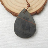 Natural Stone Necklace Iron Tiger Eye Pendant Bead Water Drop Shape