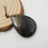 Natural Stone Necklace Iron Tiger Eye Pendant Bead Water Drop Shape