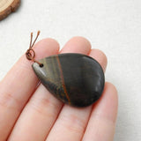 Natural Stone Necklace Iron Tiger Eye Pendant Bead Water Drop Shape