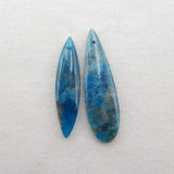 2Pcs Apatite Crystal Pendant Beads, Semiprecious Jewelry Necklace Accessories