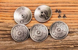 10PCS Shield Studs Set Conchos Rivetback Biker Style Leather Findings