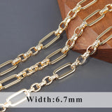 DIY Chain 18k Plated Copper Metal Charms 1m/Lot