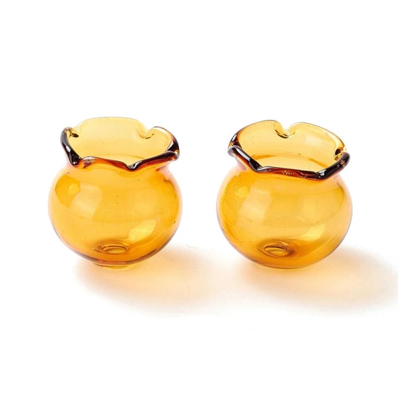 10pcs Blown Glass Flower Beads for DIY Earring