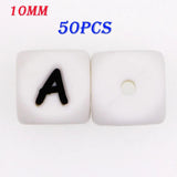 10MM Alphabet Silicone Letter Beads For Personalized Pacifier Chain Accessories