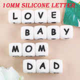 10MM Alphabet Silicone Letter Beads For Personalized Pacifier Chain Accessories