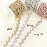 1 Yard Bridal Dress Rhinestone Trimming DIY Sewing RT-070