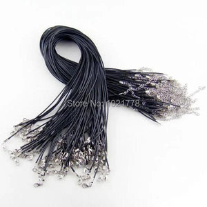 1.5mm 2mm Leather Cord Necklace 45+5cm DIY Craft Jewelry 50pcs/lot