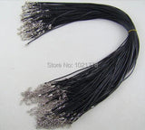 1.5mm 2mm Leather Cord Necklace 45+5cm DIY Craft Jewelry 50pcs/lot
