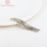 4PCS 47MM 24K Brass Chain Tassel Charms Pendants Jewelry Making Supplies