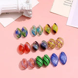 Striped Glass Bubble Beads for DIY Jewelry