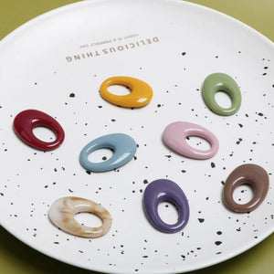 Geometric Oval Acrylic Ring for DIY Jewelry