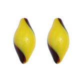 Stripes Glass Oval Beads for DIY Jewelry