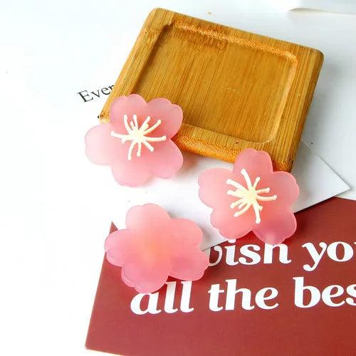 Spring Pink Flower Earrings Materials Pendant Accessories