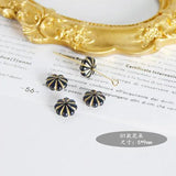 Japanese French Retro Embossed Pattern Antique Acrylic Beads
