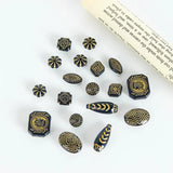 Japanese French Retro Embossed Pattern Antique Acrylic Beads