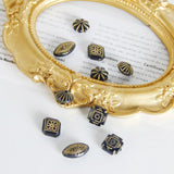 Japanese French Retro Embossed Pattern Antique Acrylic Beads