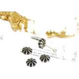 Japanese French Retro Embossed Pattern Antique Acrylic Beads