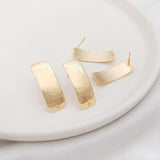 Geometric Rectangle Earrings 925 Silver Needle 14K Gold-packed DIY Earrings