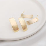 Geometric Rectangle Earrings 925 Silver Needle 14K Gold-packed DIY Earrings