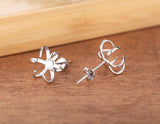 925 Silver Stud Earrings DIY Accessory 8MM Blank