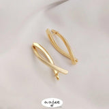 14K Color-Preserving Twist Earrings Fish-Shaped Ear Buckles DIY Jewelry