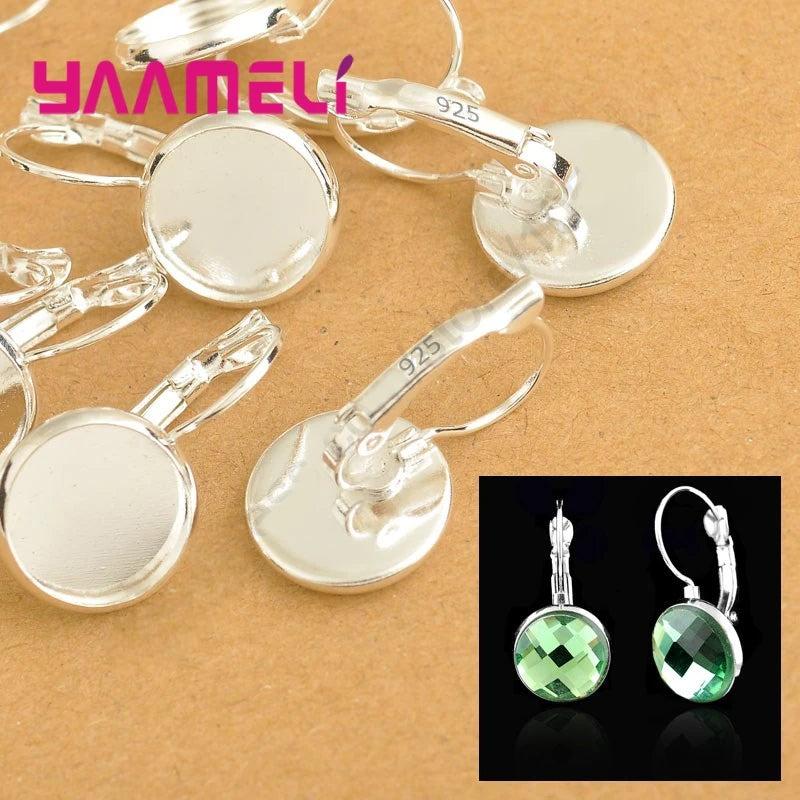 50pcs 925 Sterling Silver Earring Components Size 8/10/12/14/16/18/20/25MM