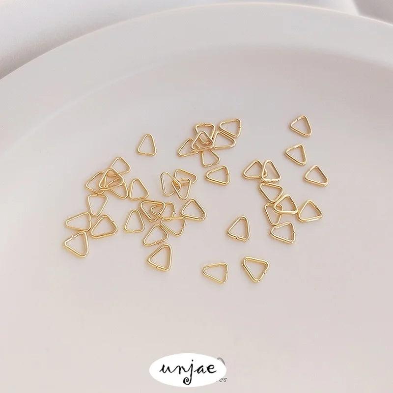 14K Color-Preserving Triangle Clip Buckle Ring DIY Jewelry