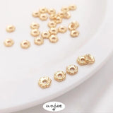 14K Gold-Covered Color-Preserving Spacer Beads for DIY Bracelet