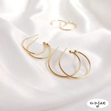 14K Copper Color-Preserving C-Shaped Earrings DIY Accessories 4PCS
