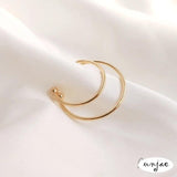14K Copper Color-Preserving C-Shaped Earrings DIY Accessories 4PCS